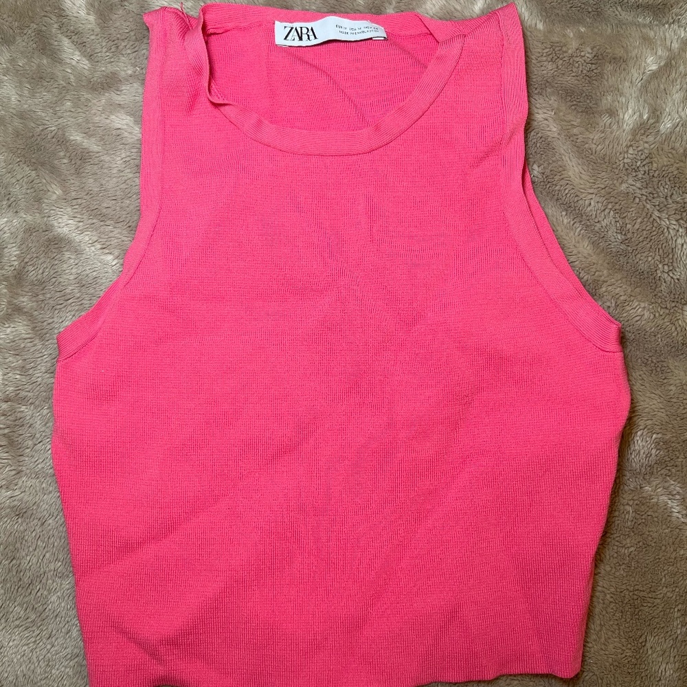 Pink Knit Zara Crop Top